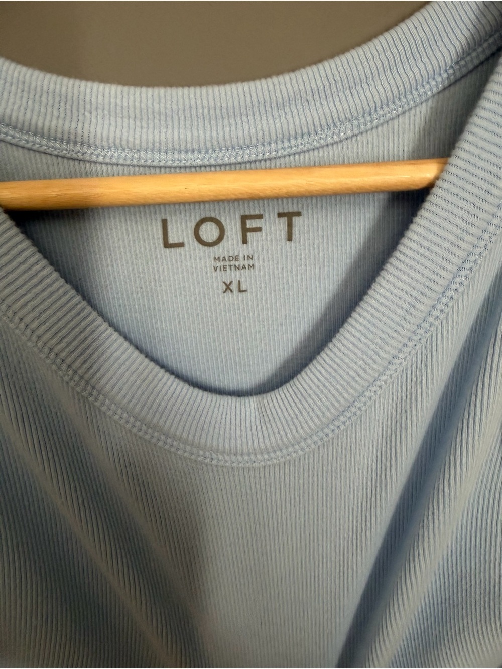 LOFT Pale Blue Ribbed Tank - Picture 3 of 3